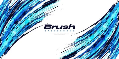 Abstract Blue Brush Background with Halftone Style Stock Illustration