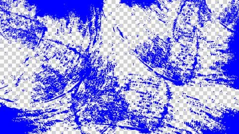 Abstract Blue Brushstroke Texture Isolated on Transparent Background Stock Illustration