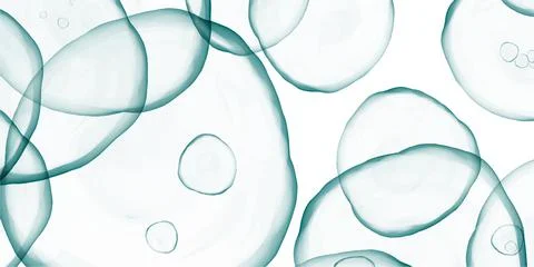 Abstract blue bubble fluid painted background. Alcohol ink or watercolor art Stock Illustration