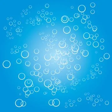 Abstract blue bubbles background, vector illustration Stock Illustration