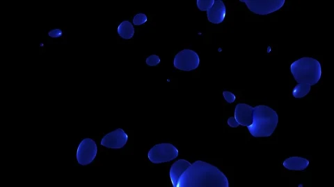 Abstract Blue Bubbles on Black Background Stock Footage 287412626
