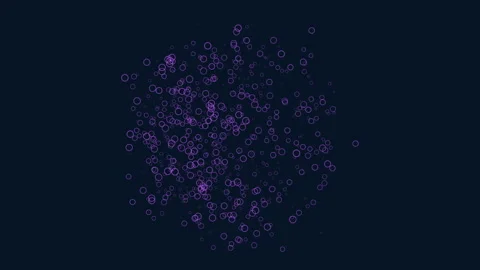Abstract blue bubbles floating on dark background, underwater oxygen animation Stock Footage 333783033