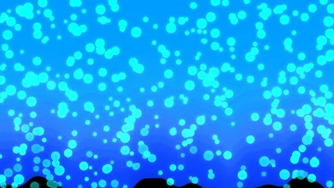 Abstract Blue Bubbles Floating Underwater, Light Rays, Bokeh Effect, Calm O.. Stock Footage 331992053
