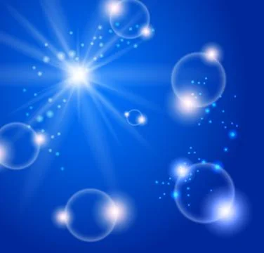 Abstract blue bubbles Stock Illustration
