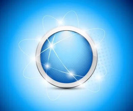 Abstract blue button Stock Illustration