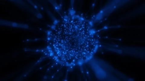 An abstract blue cage under the microscope. Seamless loop. Stock Footage 241108166