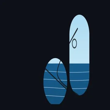 Abstract blue capsule shapes with line art design Stock Illustration