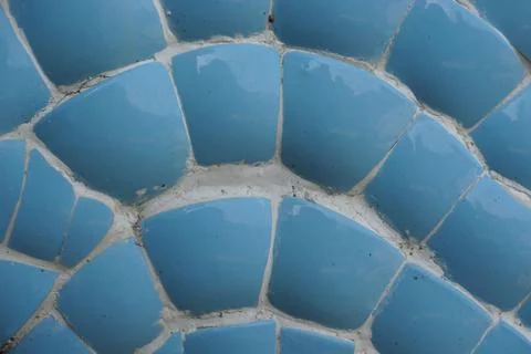 Abstract blue ceramic wall tile in curve shape Stock Photos