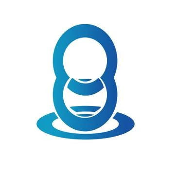 Abstract Blue circle and eight concept business logo banner Illustrazione stock