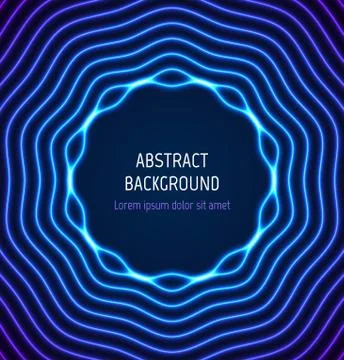 Abstract blue circle border background with light effects Stock Illustration