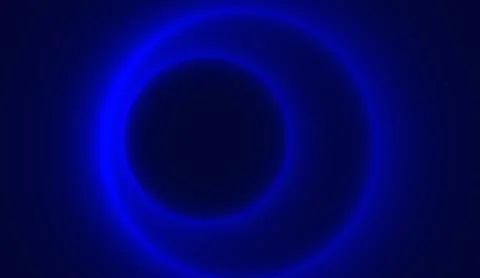 Abstract blue circle glowing background with dark space and futuristic neon Stockillustratie