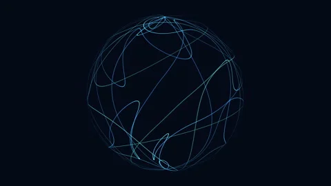Abstract blue circle with interconnecting lines Stock-Footage 270393890