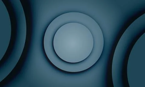 Abstract blue circle layer background. paper cut style. concentric circles. Stock Illustration