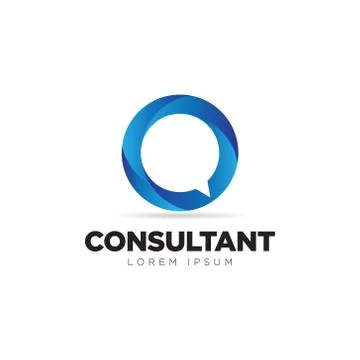 Abstract Blue Circle Logo Template Stock Illustration