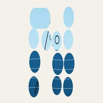 Abstract blue circle pattern design with geometric shapes Stock Illustration