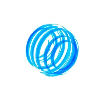 Abstract blue circle shape, logo concept. Global network icon template. Blue Stock Illustration