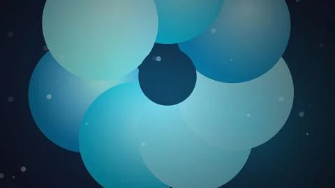 Abstract blue circles on dark background with glowing effect Stock Illustration