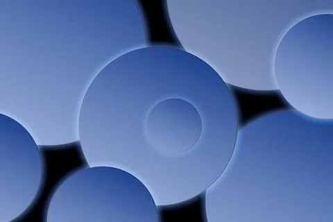 Abstract blue circles with gradient textures creating a dynamic artistic 스톡 사진