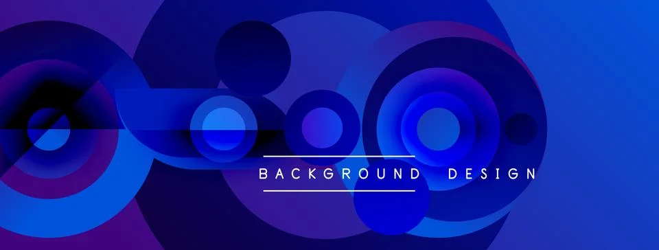 Abstract blue circles overlap creating dynamic background. Modern design Stock Illustration