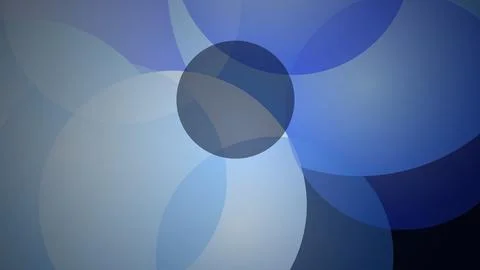 Abstract blue circles overlapping on dark background Stock Illustration