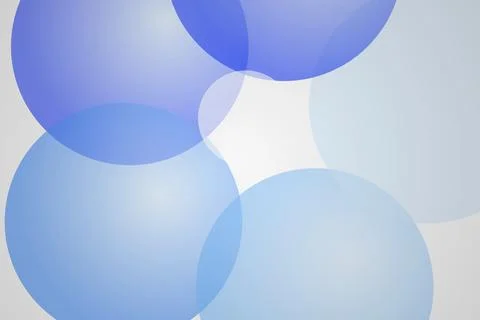 Abstract blue circles overlapping on light background Stock Illustration