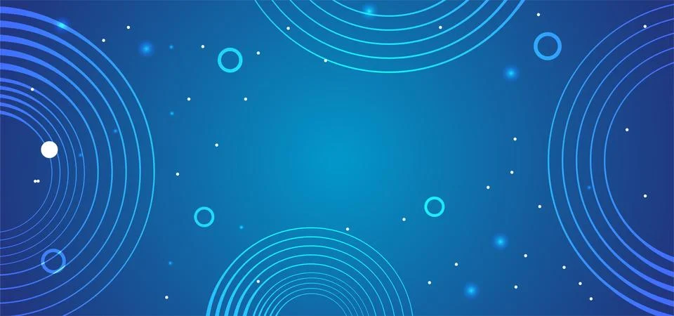 Abstract blue circles technology background or banner Stockillustratie