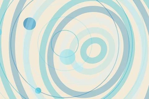 Abstract blue circles with waves on a light background Stock Illustration