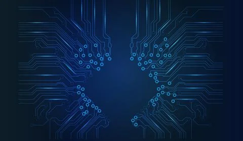 Abstract blue circuit board pattern, digital technology background, futuris.. Stock Illustration