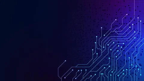 Abstract blue circuit board technology futuristic. 스톡 일러스트