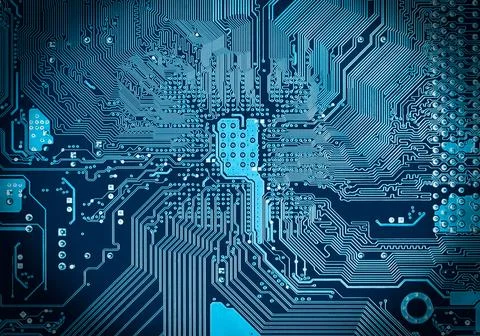 Abstract blue circuit digital background 스톡 사진
