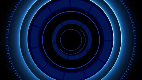 Abstract blue circular digital interface background. Blue circular interfac.. Stock Footage 337816475