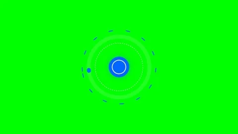 Abstract blue circular loading animation on a vibrant chroma key green screen Stock Footage 341820820