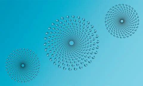 Abstract blue circular pattern background with decorative geometric shapes Illustrazione stock