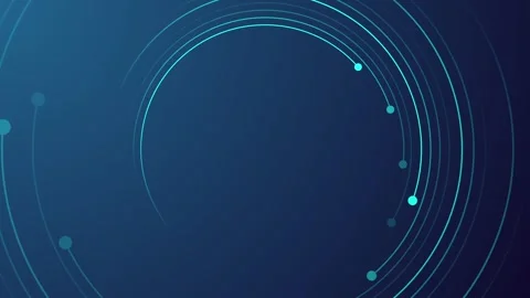 Abstract Blue Circular Pattern with Dynamic Light Lines and Digital Connectio Vídeo Stock 341926631