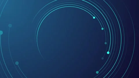 Abstract Blue Circular Pattern with Radiant Lines and Dots on Dark Background Stock Footage 341917849