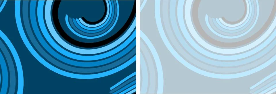 Abstract Blue Circular Wave Background Pair  Modern Geometric Pattern With .. Stock Illustration