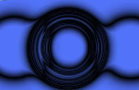 Abstract Blue Circular Wave Pattern Background with Dark Ring Gradient Illu.. Stock Illustration