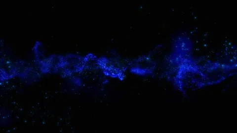 Abstract blue clean, soft, shiny and blurred particle moving on black backg.. Stock Footage 295193956