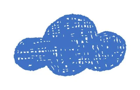 Abstract Blue Cloud Shape Isolated on White Stock Illustration