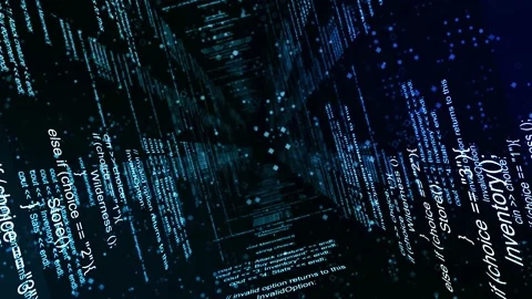 The Abstract Blue Coding Wall Stock Footage 145220628