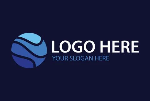Abstract Blue Color Circle Flow Wave Logo Design	 Stock Illustration