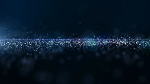 Abstract blue color digital particles wave with dust and light motion backgro Stock Footage 99648167