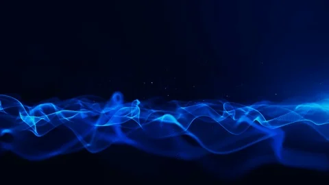 Abstract Blue Color Digital Particles Wave Background Stock Footage 103608944