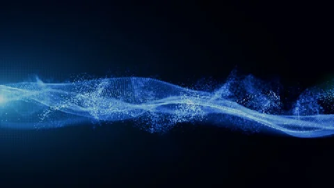 Abstract Blue Color Digital Particles Wave Background Stock Footage 103610653