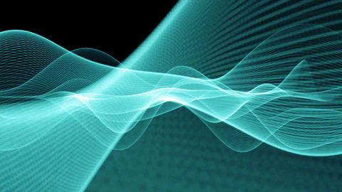 Abstract blue color dot particle up down wavy motion background. 스톡 일러스트