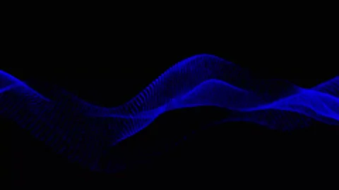 Abstract blue color dots net particles flowing wave animated pattern halfto.. Stock Footage 295193890