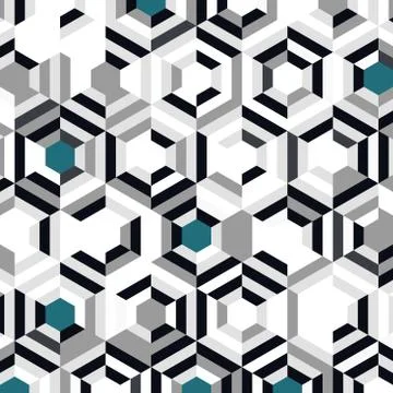 Abstract blue color hexagon pattern design of minimal decoration background. Stock Illustration