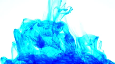 Abstract Blue Color Liquid In Water Movement Stock Footage