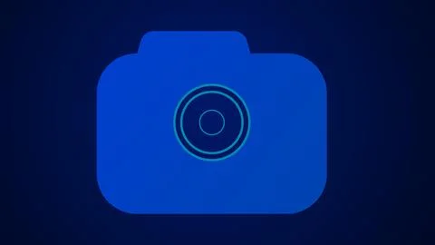Abstract blue color software camera long icon on blue background イラスト素材