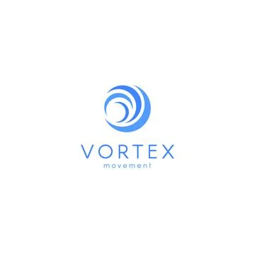 Abstract blue color wave, vortex vector logo, water new technology icon. Stock Illustration